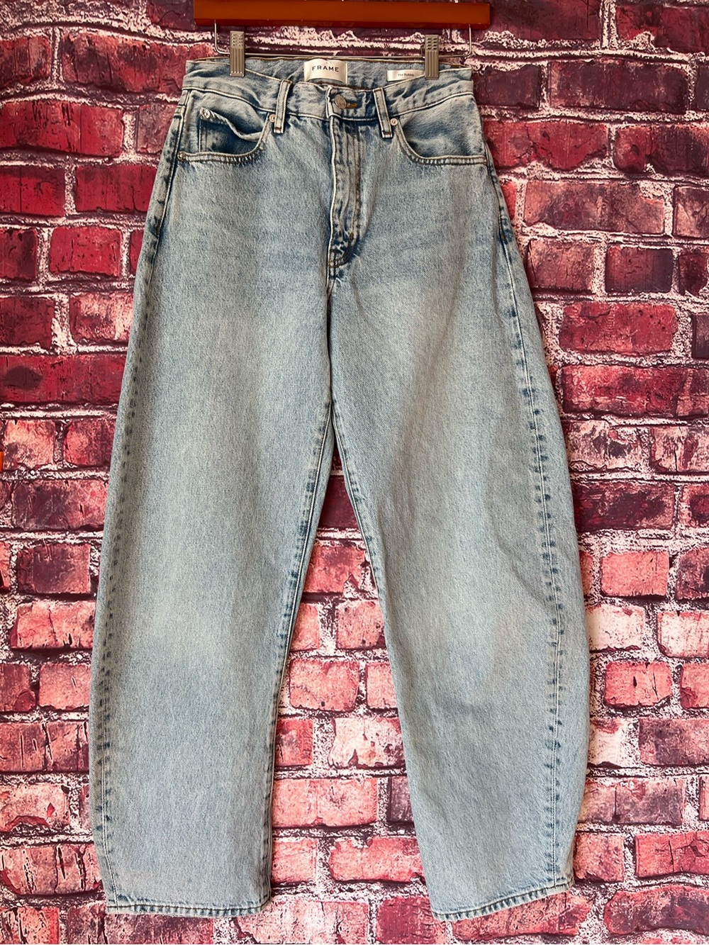 FRAME The Bubble High Rise Barrel Jeans Outlaw Size 25